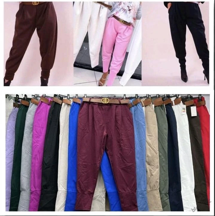 Dámské kalhoty s páskem 