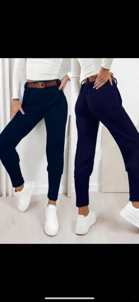 Dámské kalhoty s páskem 