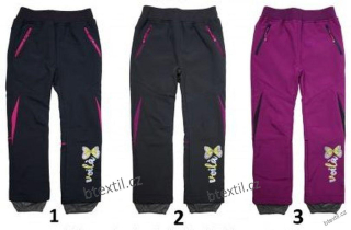 Dívčí oteplené softshellové kalhoty Wolf 92-110