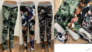 Zateplené legíny barevné oteplené kalhoty